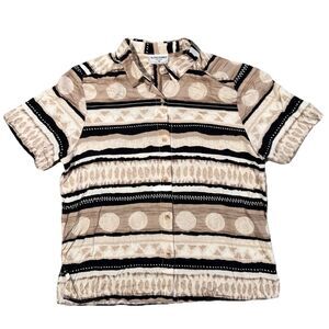 Vintage Alfred Dunner Womens Shirt Petite 16 L Top Cottagecore Grandma USA 80s